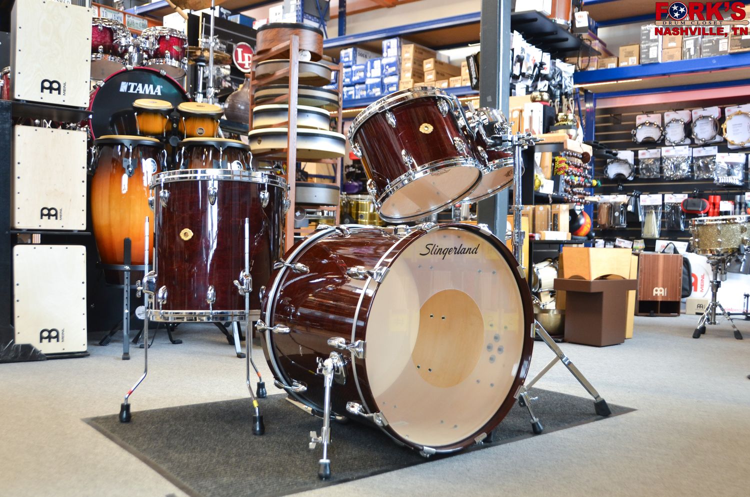 Used Slingerland Nashville Studio King 4pc Drum Kit - "Dark Cherry Mahogany"