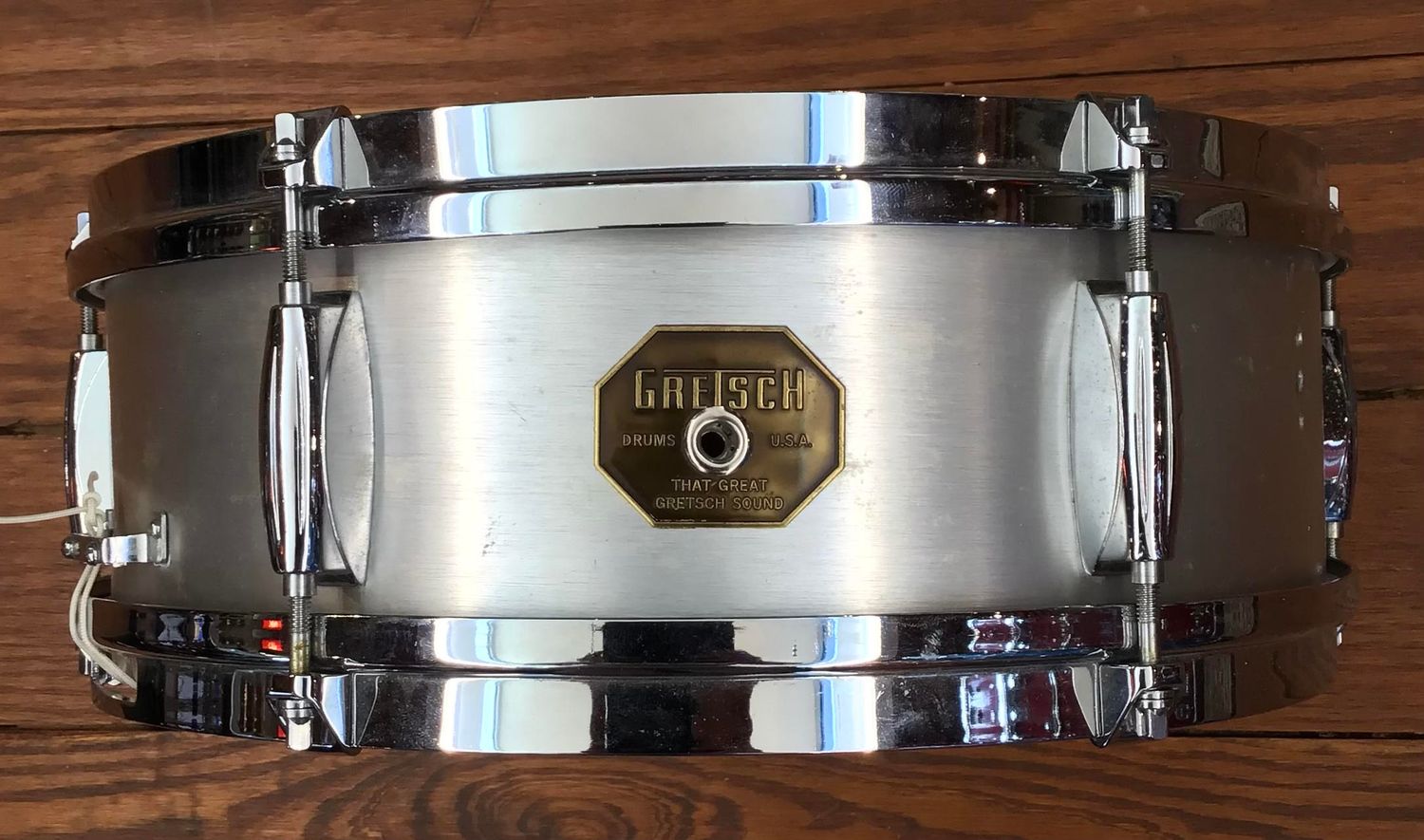 USED Gretsch "Stop Sign" Badge 5x14 Aluminum Student Snare Drum (6 Lug)