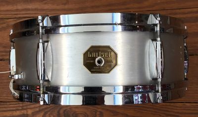 USED Gretsch "Stop Sign" Badge 5x14 Aluminum Student Snare Drum (6 Lug)