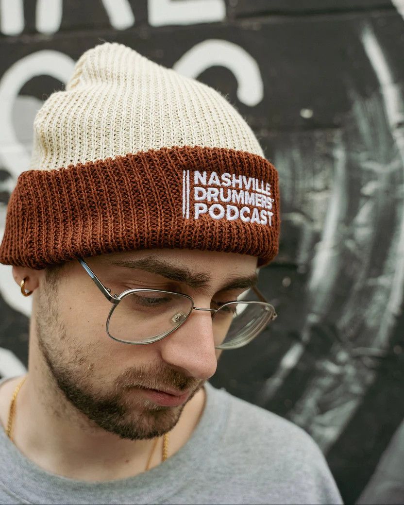 Nashville Drummers Podcast Beanie "Java/Creme"