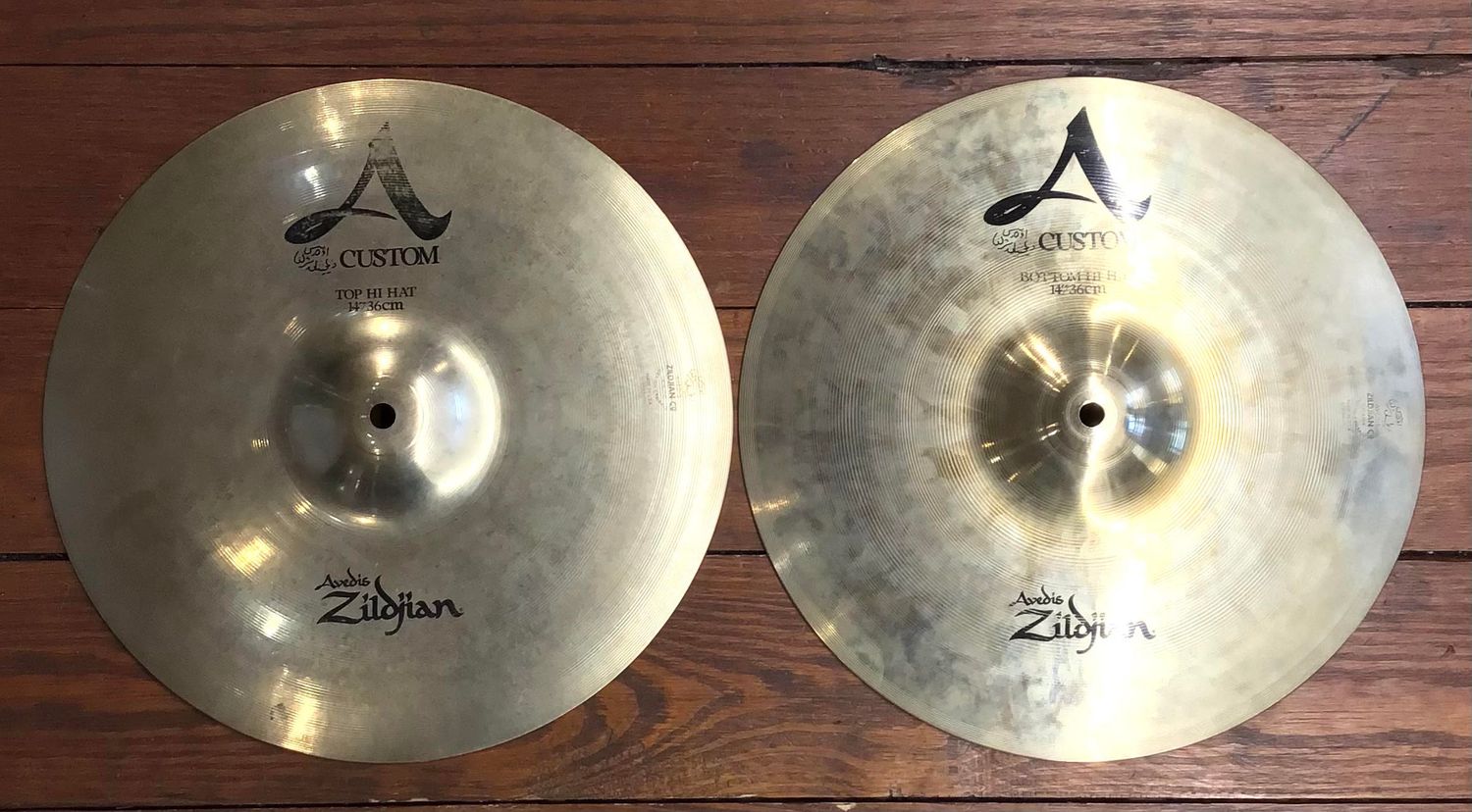 USED Zildjian A Custom 14" Hi-Hat Cymbals (Pair)