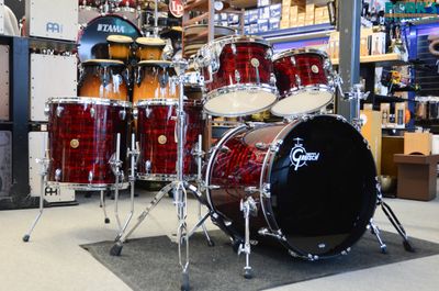 Used Gretsch USA Custom 5pc Drum Kit - "Ruby Red Pearl"