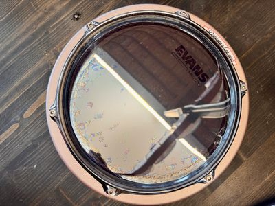 Drumslinger 10" Marcher Series Chrome Stick Saver Rim Evans MEC2S over Black Satin Rose Paint Finish