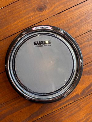 Drumslinger 10" Marcher Series Chrome Triple Flanged Rim Evans MEC2S over Grey Hammered Black Paint Finish