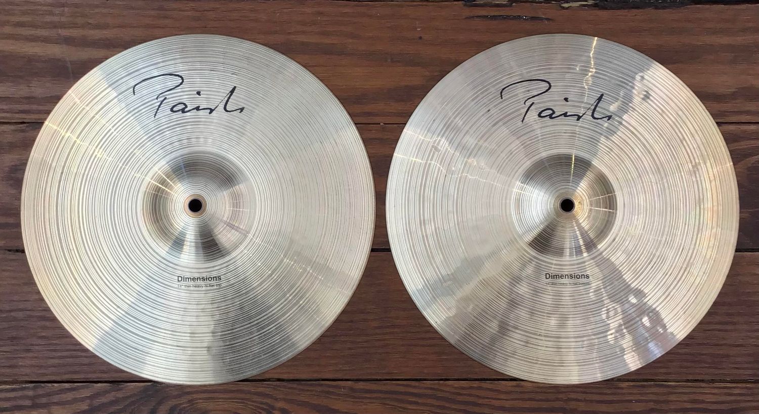 USED Paiste Signature Dimensions 14" Thin Heavy Hi-Hat Cymbals (Pair)