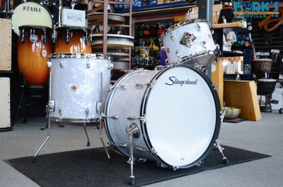 Slingerland Radio King 3pc Drum Set - "White Marine Pearl"