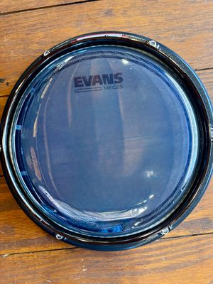 Drumslinger 10" Marcher Series Black Chrome Triple Flanged Rim Evans MEC2S over Black Hammered Black Paint Finish
