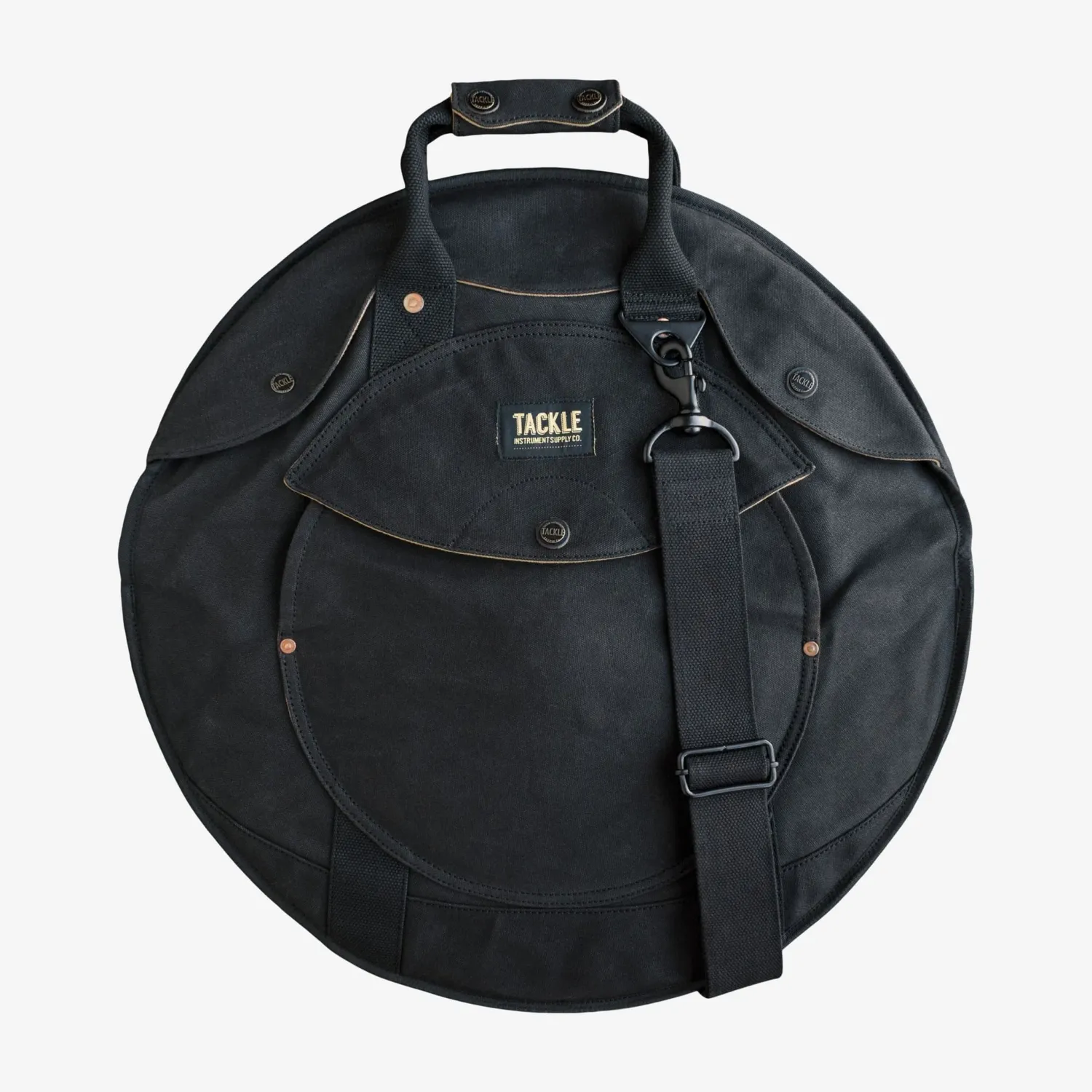 Tackle Zipperless ,Canvas 22"Cymbal Case with Shoulder Strap - Black