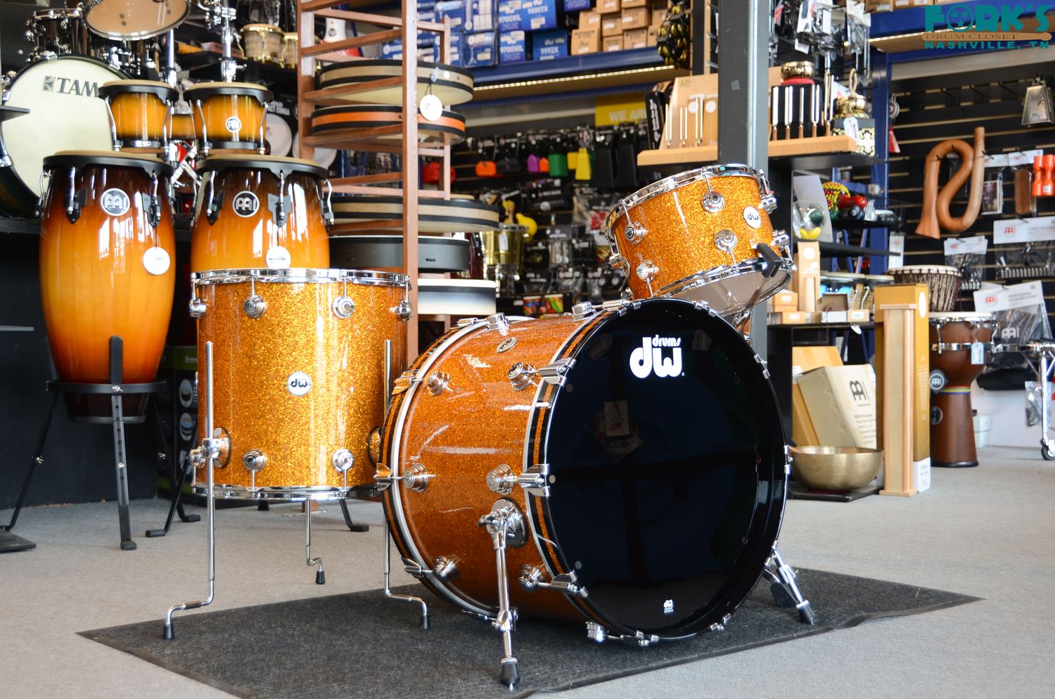 DW Collectors Cherry 3pc Drum Kit - "Burnt Orange Glass"