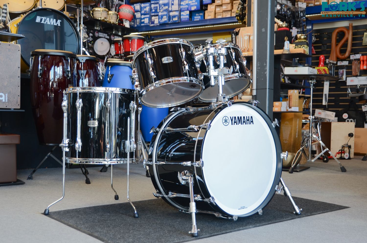 Used Yamaha Recording Custom 4pc Drum Kit - "Solid Black"