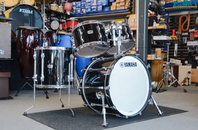 Used Yamaha Recording Custom 4pc Drum Kit - "Solid Black"