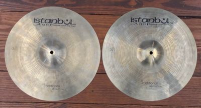USED Istanbul Agop Traditional 16" Medium Hi-Hat Cymbals (Pair)
