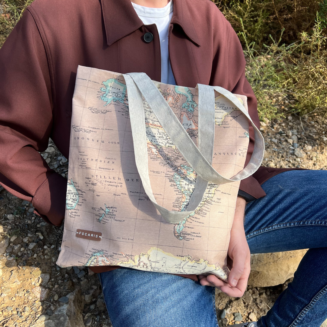 Totebag - Mapamundi Brown