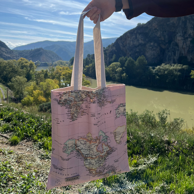 Totebag - Mapamundi Pink