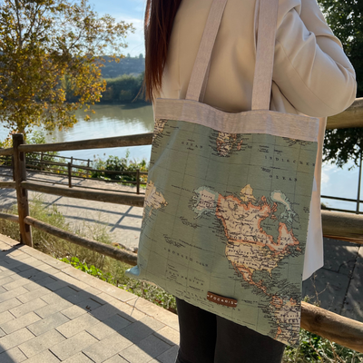 Totebag - Mapamundi Green