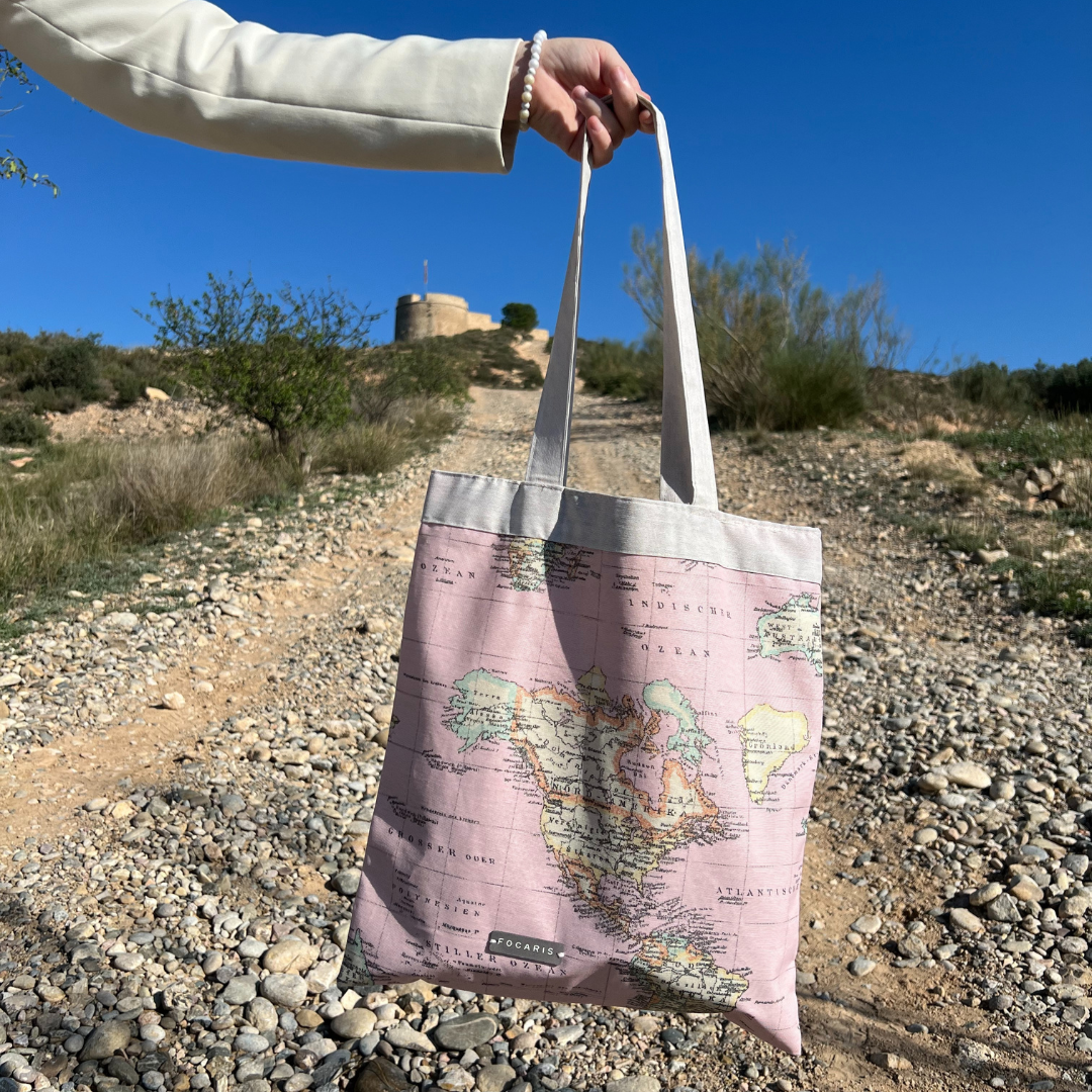 Totebag - Mapamundi Pink