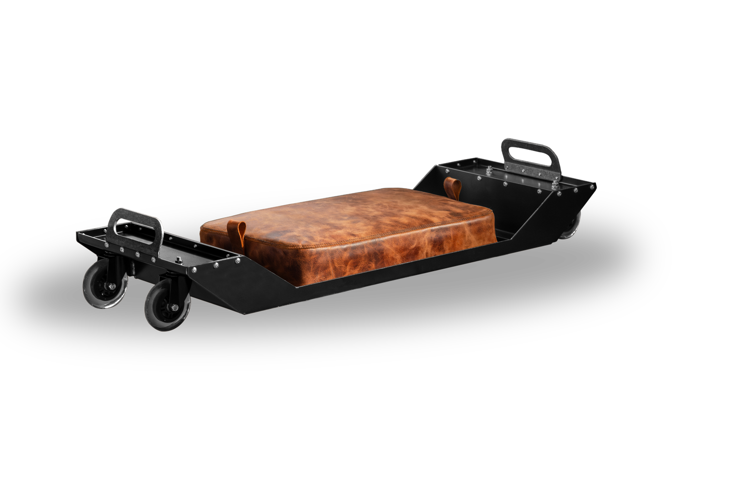 Buffalo brown leather cushion on the stylish Fast Freddy Glider XL