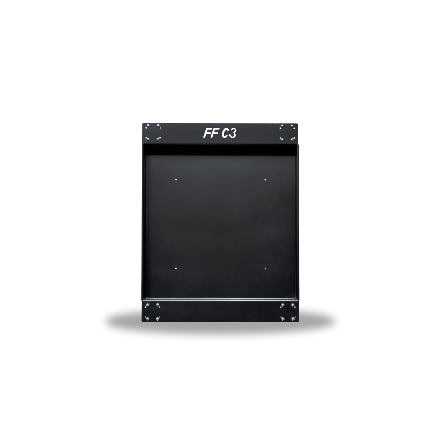 A powder coated black steel fast freddy cart capable of carrying 1 metric ton of weight
