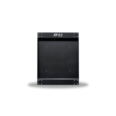 A powder coated black steel fast freddy cart capable of carrying 1 metric ton of weight