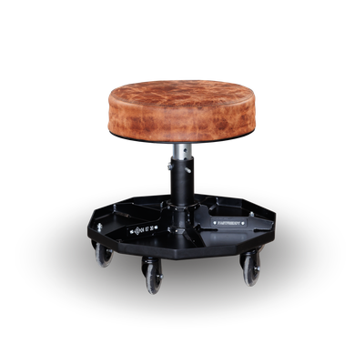 Fast Freddy Equipment shop chair with water buffalo leather, height adjustment, and solid base, perfect for detailers