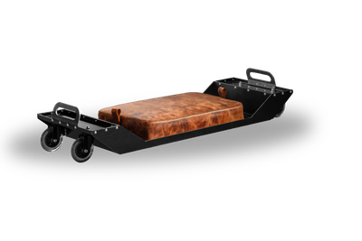 Buffalo brown leather cushion on the stylish Fast Freddy Glider XL