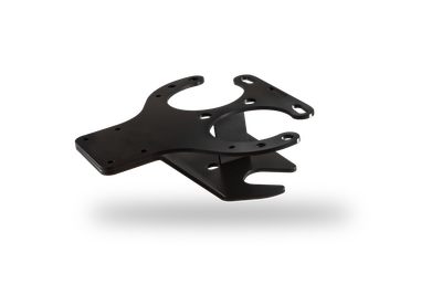 A durable powder coated black 3/16" steel dual cup holder attachment accessory for the fast freddy chair lineup