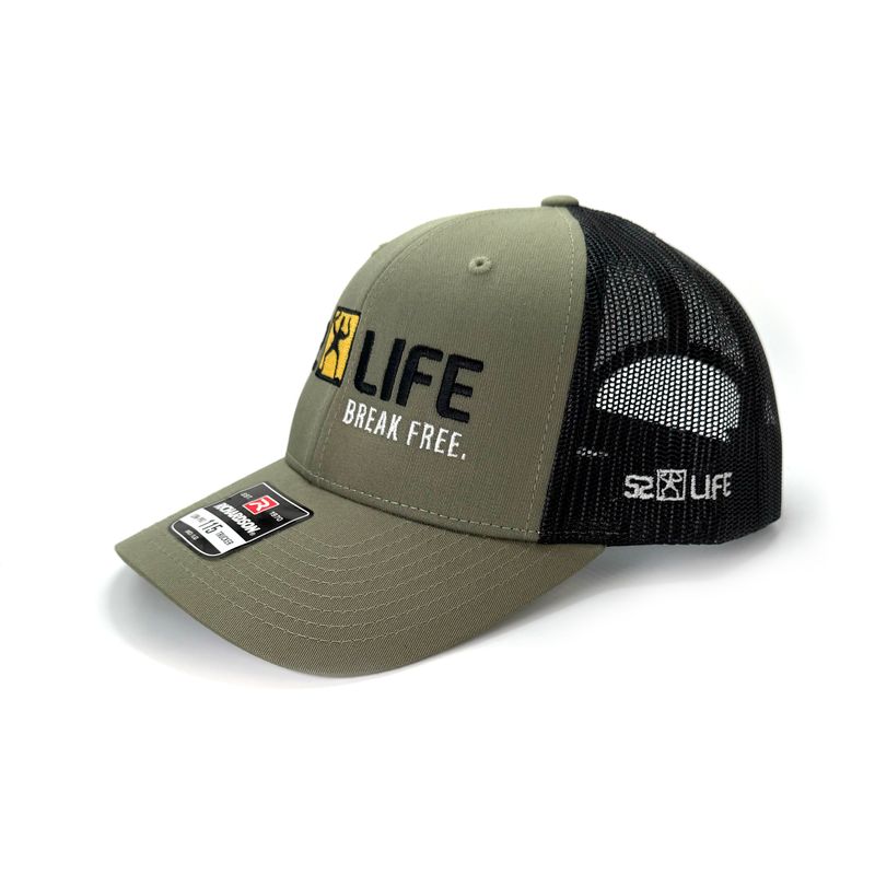 52 LIFE Signature Trucker Hat | Loden Green/Black | OSFM R115 Snap Back Trucker Cap