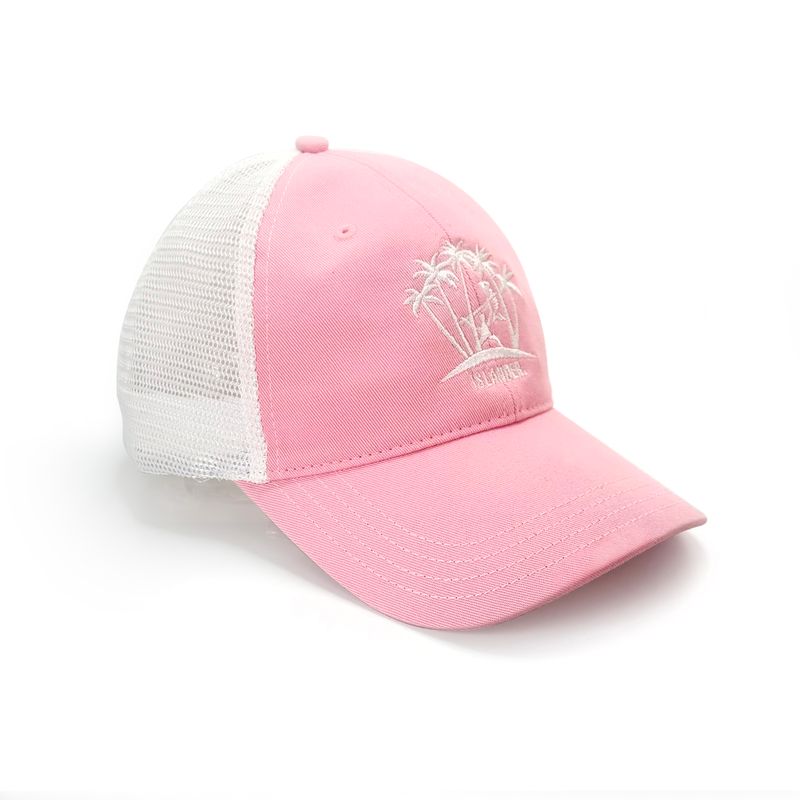 52 LIFE Islander Washed Trucker Hat | Pink/White | Snap Back Trucker Cap