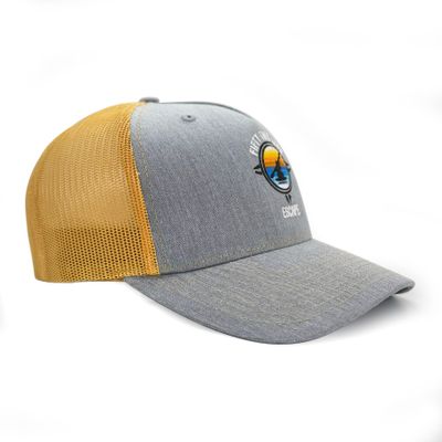 52 LIFE Kayaker Trucker Hat | Heather Gray/Amber/Gold | Snap Back Trucker Cap