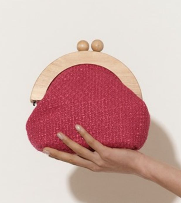 Etta Tweed Timber Frame Clutch