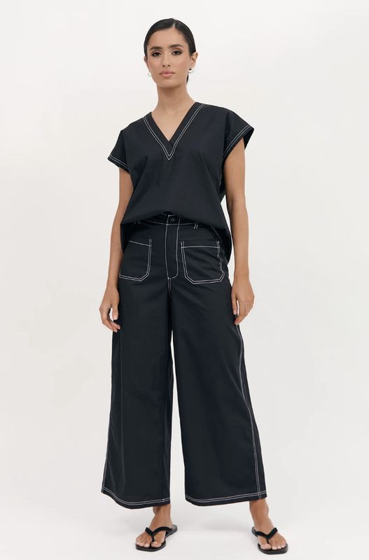 Ainsley Poplin Patch Pocket Pant