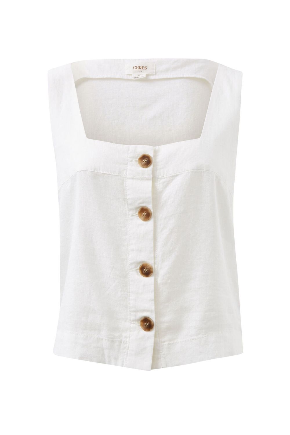 Square Neck Shell Top, Size: Large