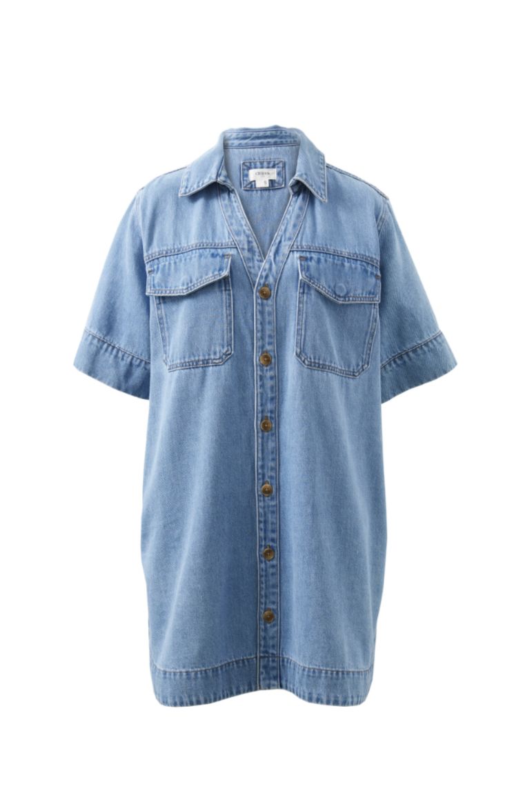 Relaxed Shirt Dress, Size: X Small, Colour: mid vintage blue