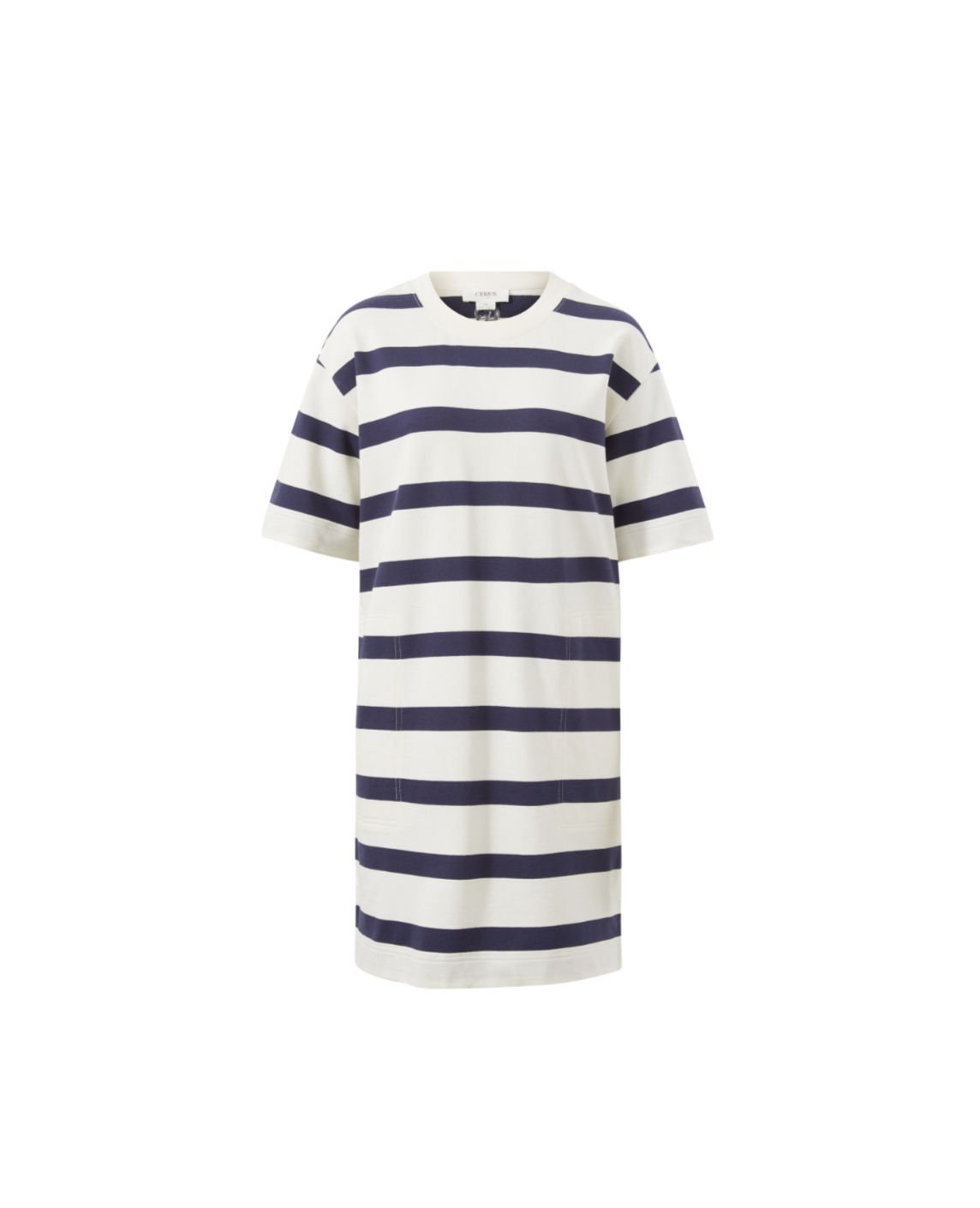 Mini Terry Dress, Size: X Small, Colour: White Navy Bold Stripe
