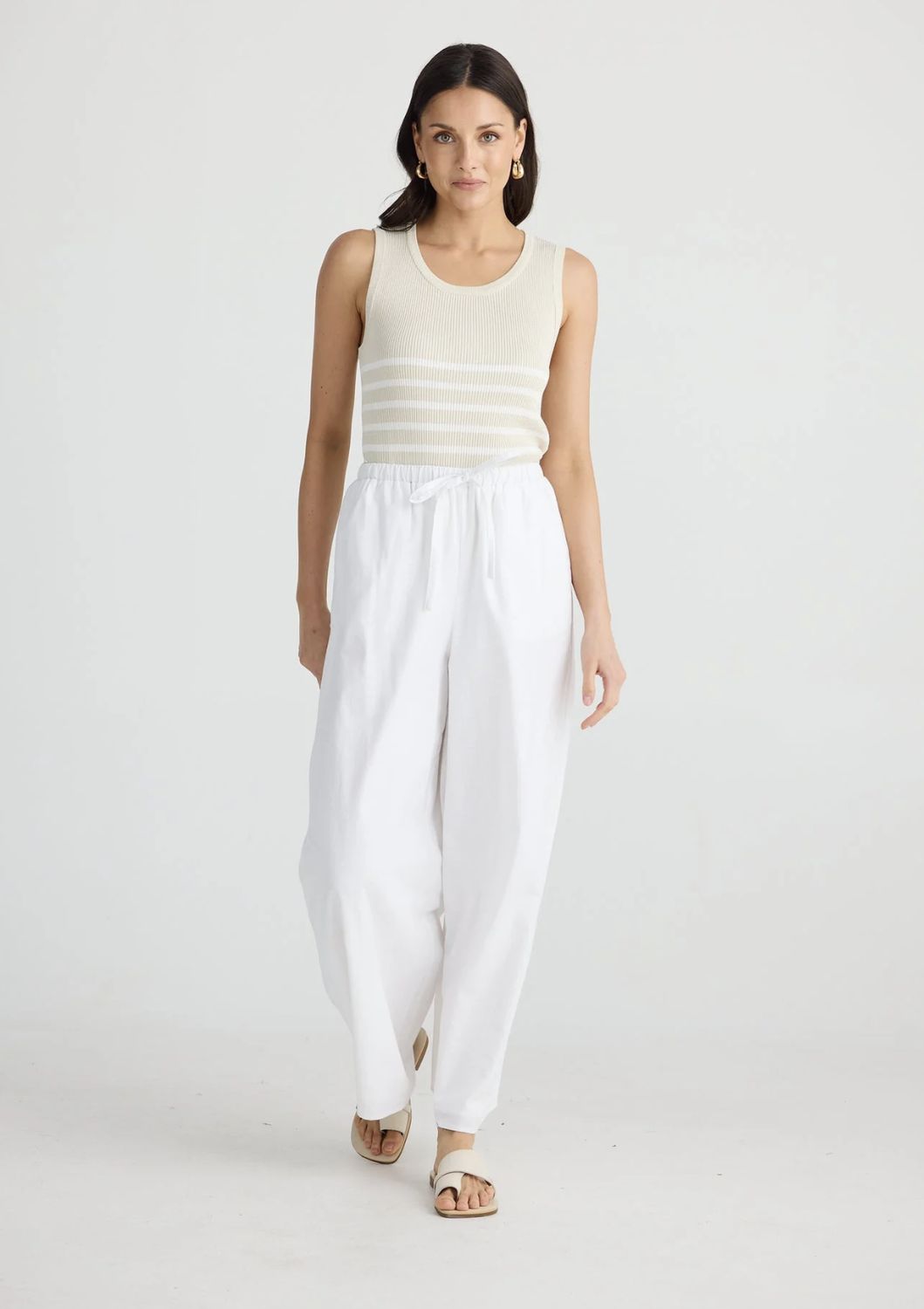 Lana Linen Pant, Size: Small, Colour: White