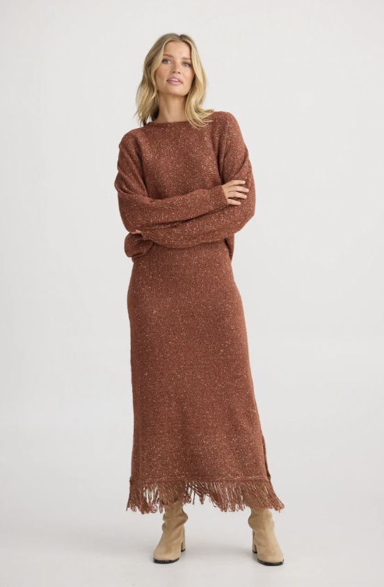 Seville Knit Skirt, Size: Large, Colour: Paprika