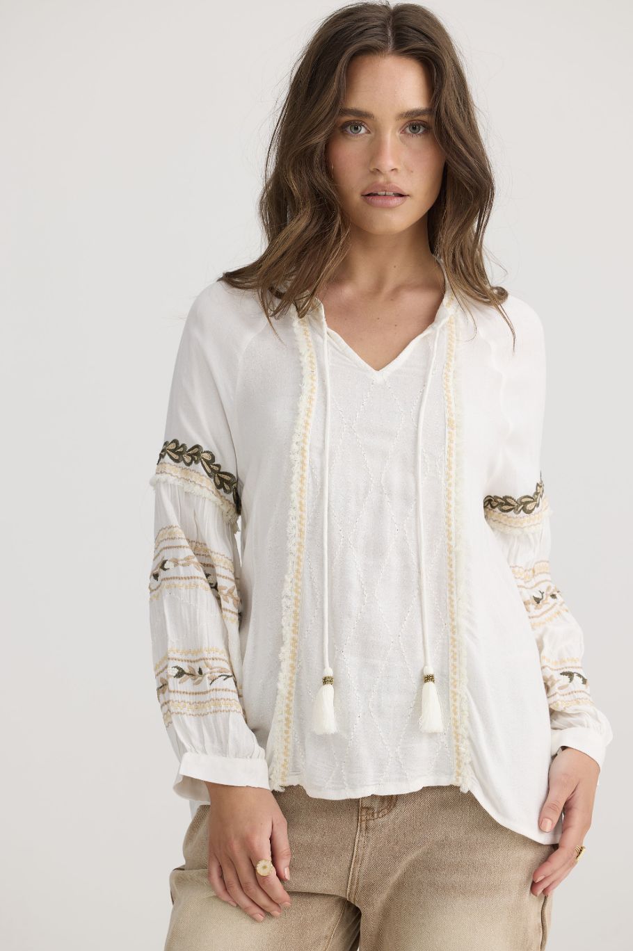 Florence Top, Size: Small, Colour: Off White