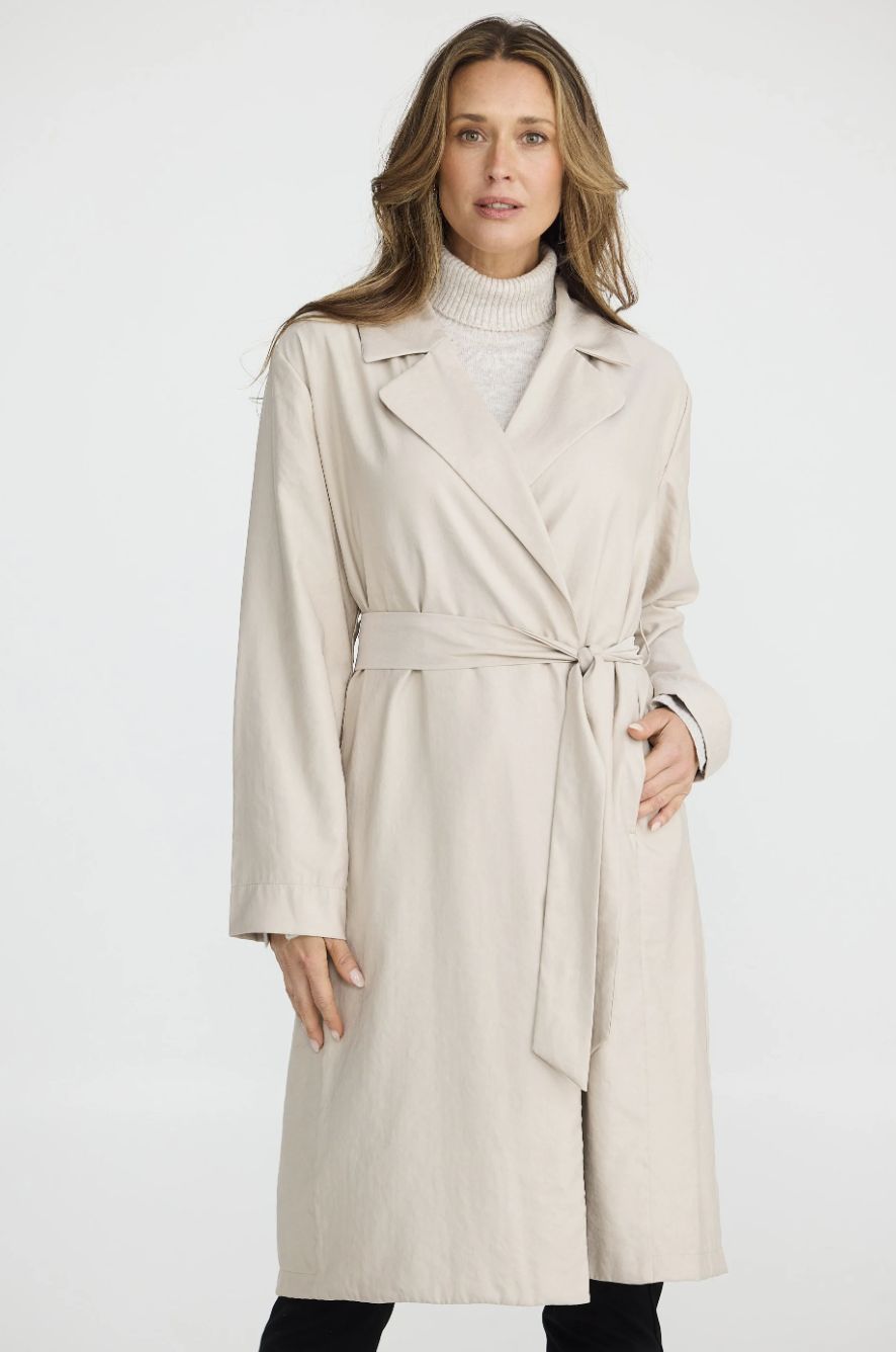 Parker Trench Coat, Size: Small, Colour: Stone