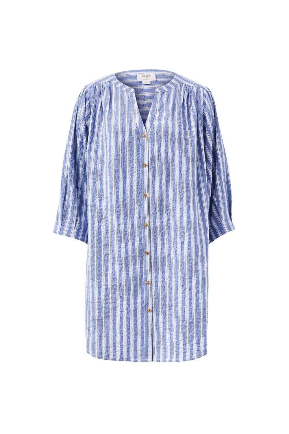 Crinkle Mini Dress, Colour: Fresh Cobalt White Stripe, Size: Small