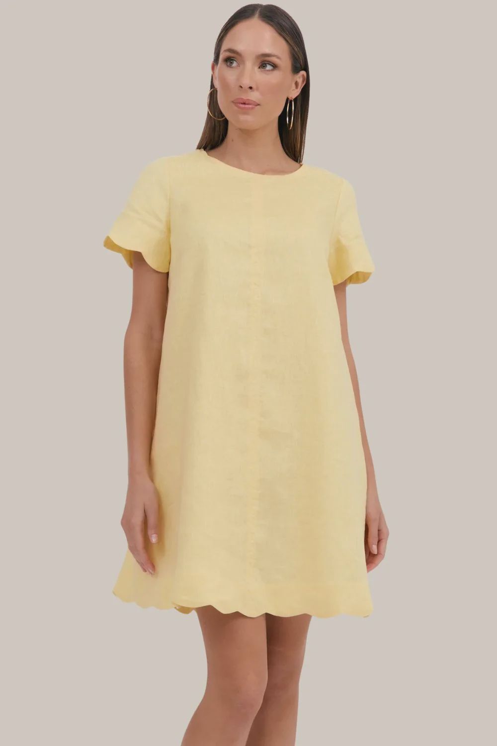 Lexi Scalloped Hem Dress, Size: 8