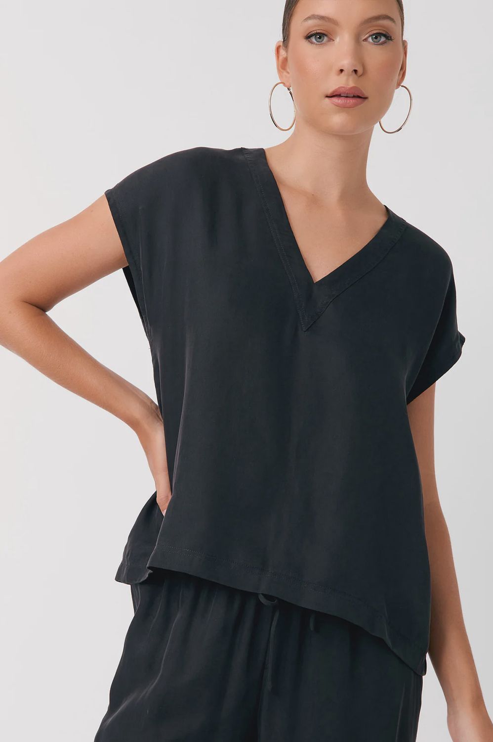 Karina Cupro V Neck Top, Size: 10