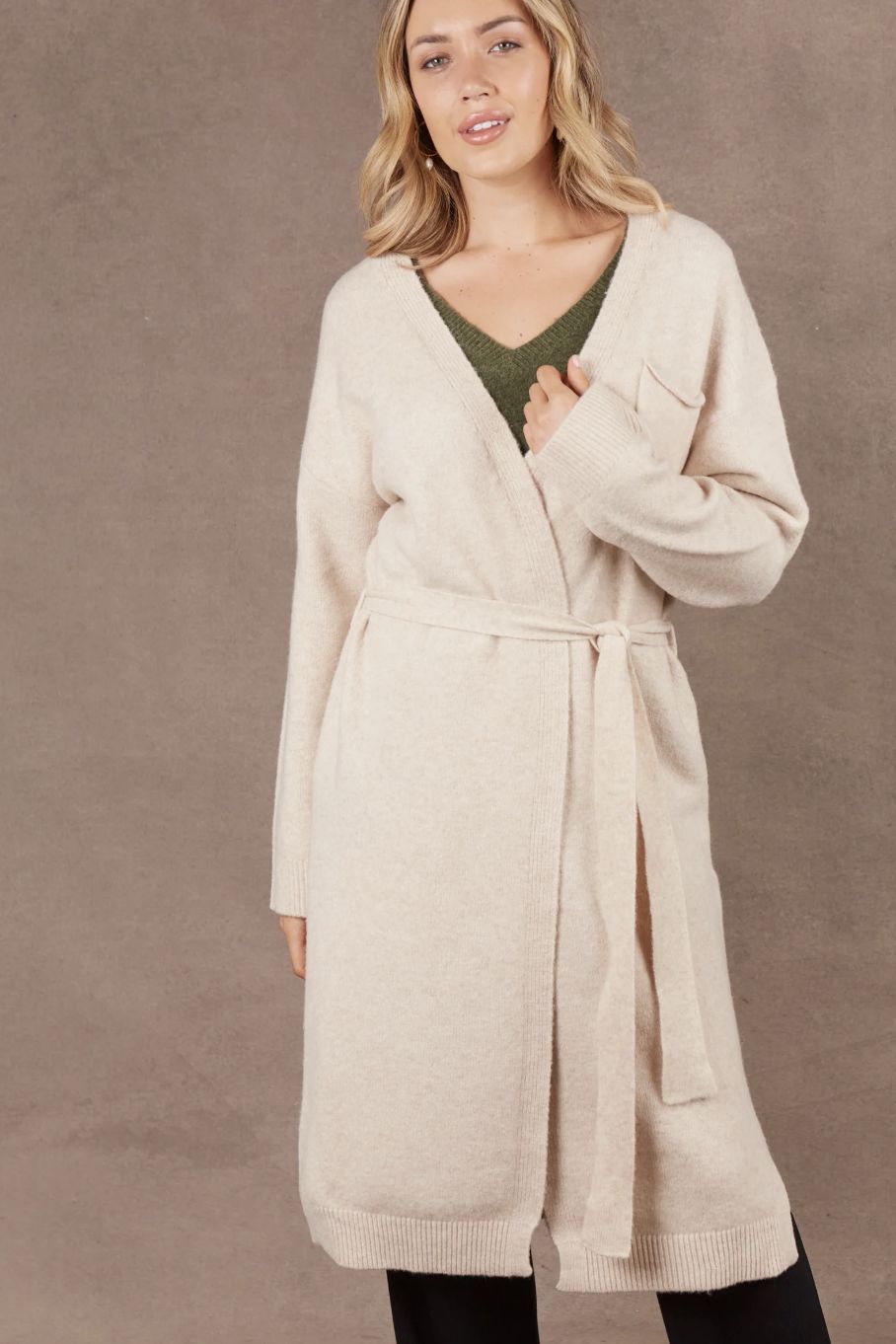 Paarl Longline Cardigan, Colour: Oat