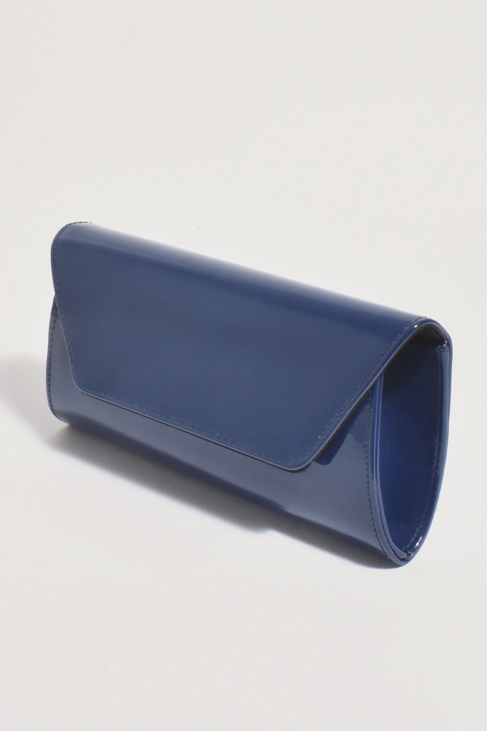 Suzie Gloss Fold Over Clutch, Colour: Navy