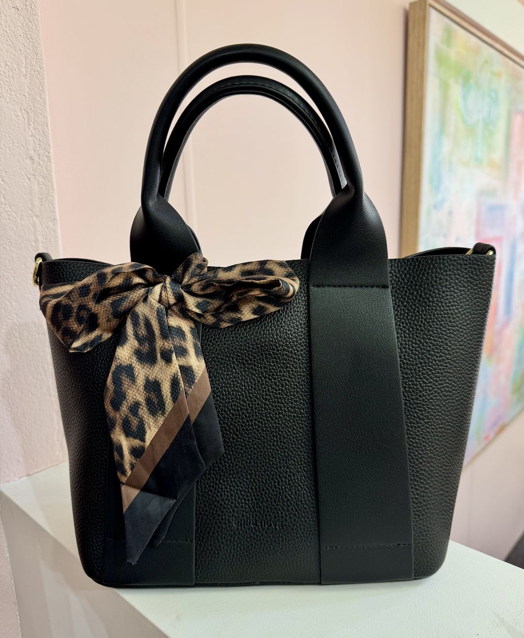 Messenger Tote Bag, Colour: Black