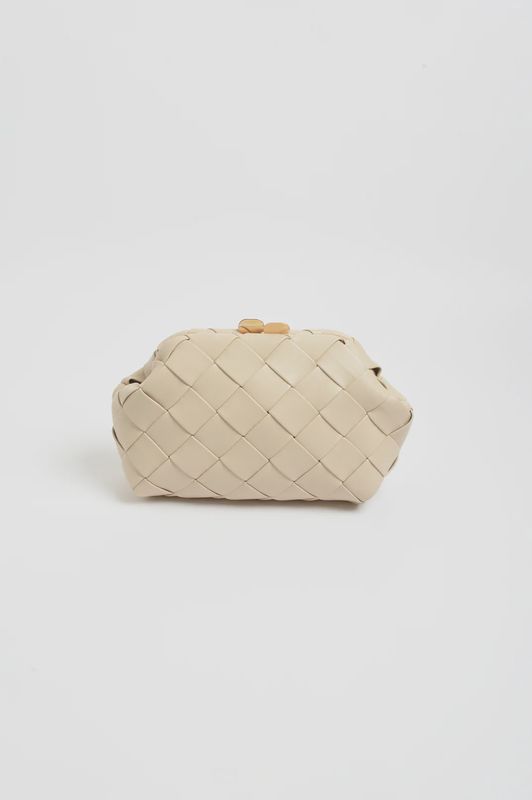Amelie Weave Clutch (Cream)