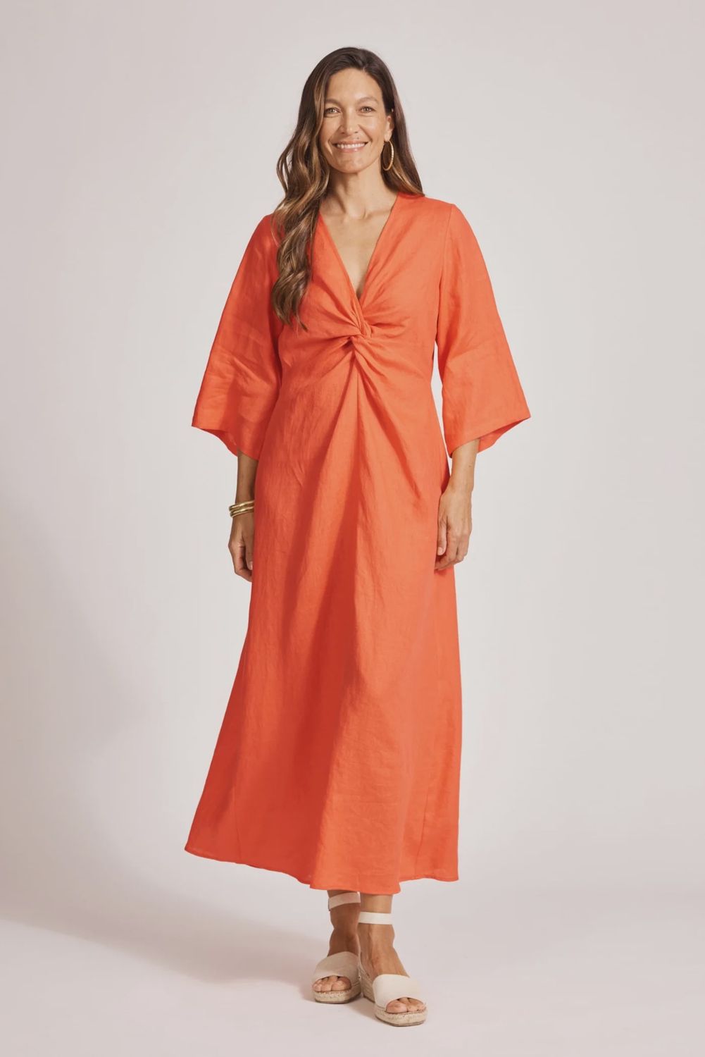 Miramar Twist Maxi Dress - Coral, Size: Medium