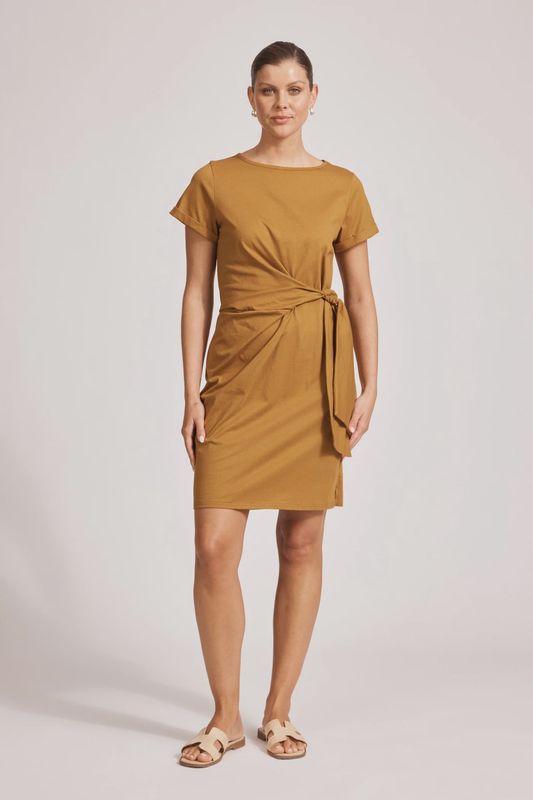 Francia Tie Dress - Caramel