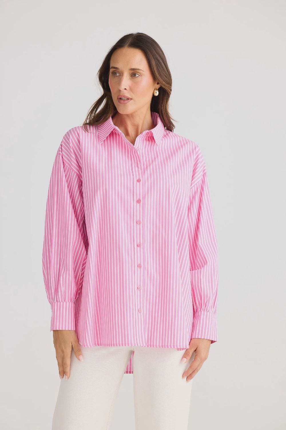 Isabel Shirt - Pink Stripe, Size: Small