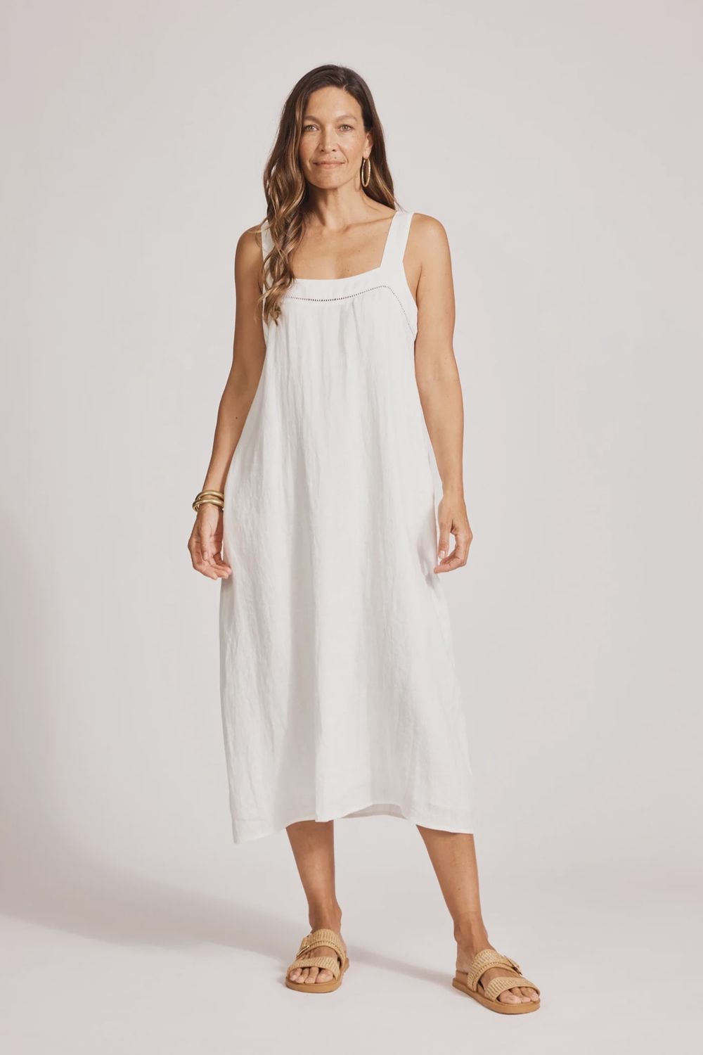 Miramar Tank Maxi Dress - White, Size: X Small