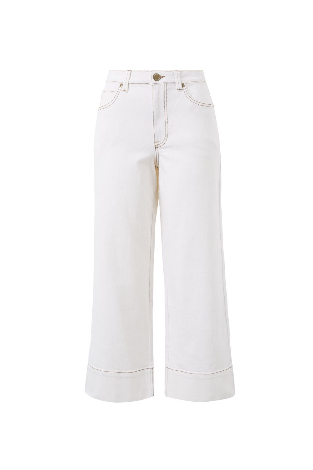Jude Wide Leg Crop Jean - Fresh Ecru, Size: 8